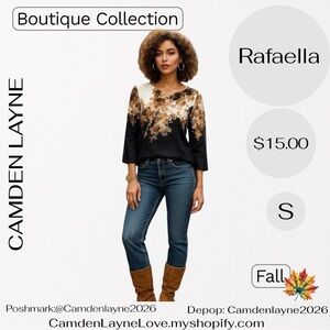 Rafaella Gray and Brown Top